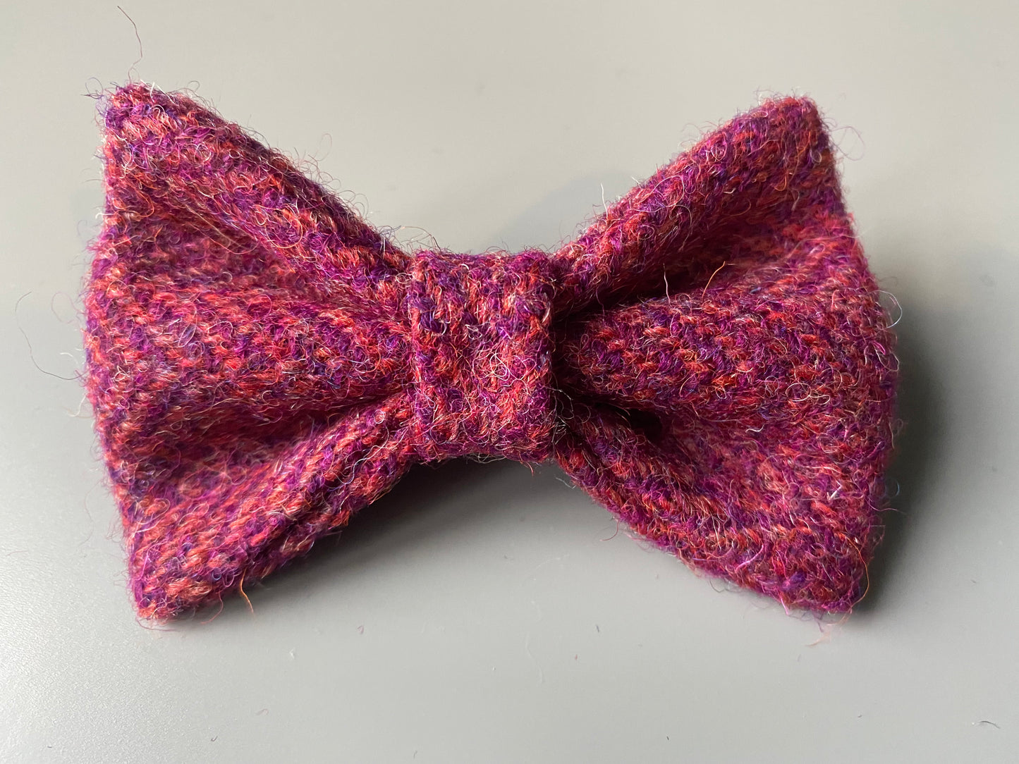 Harris Tweed Bow Dog Collar red herringbone dickie bow tie charm