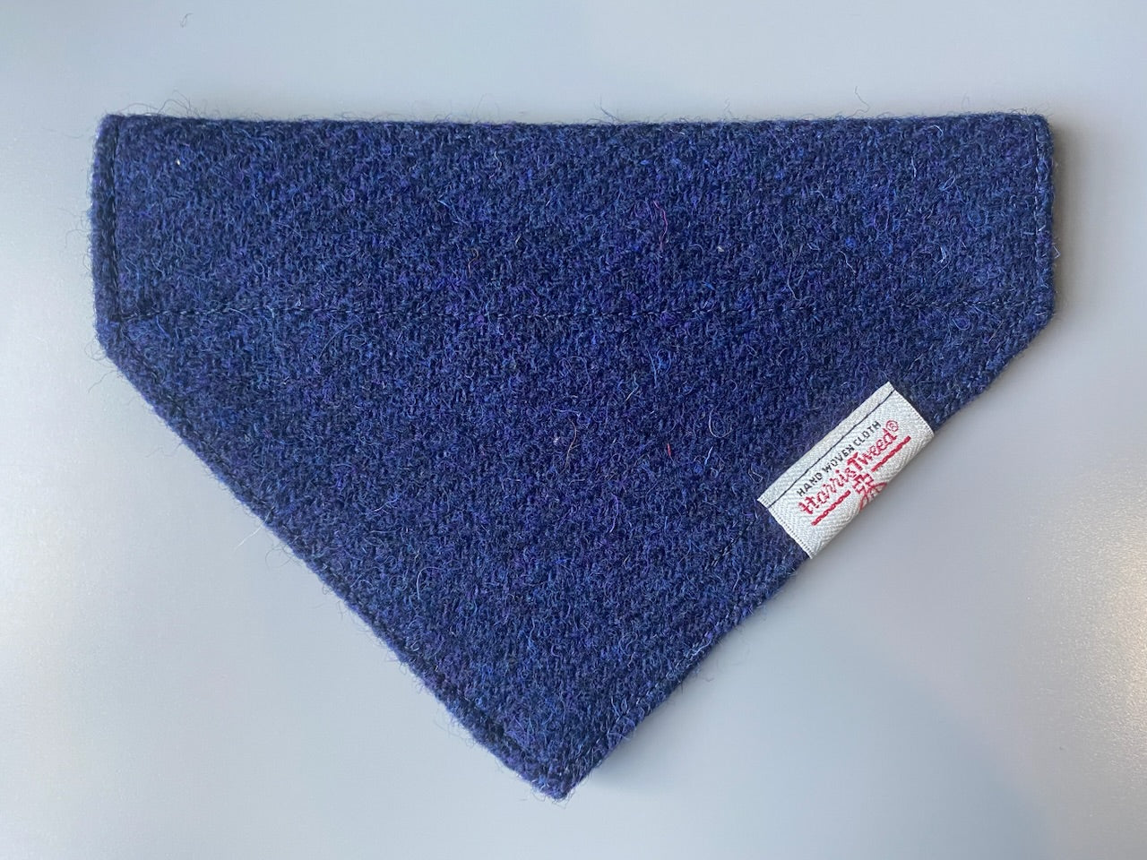 Harris Tweed dog bandana neckerchief navy blue Sizes S M L XL pet scarf