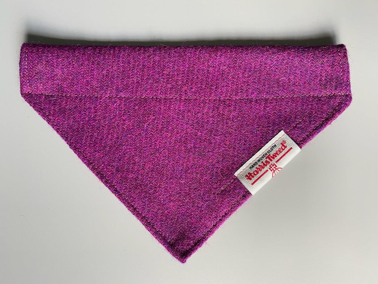 Harris Tweed dog bandana neckerchief in bright pink / purple Sizes S M L XL pet scarf