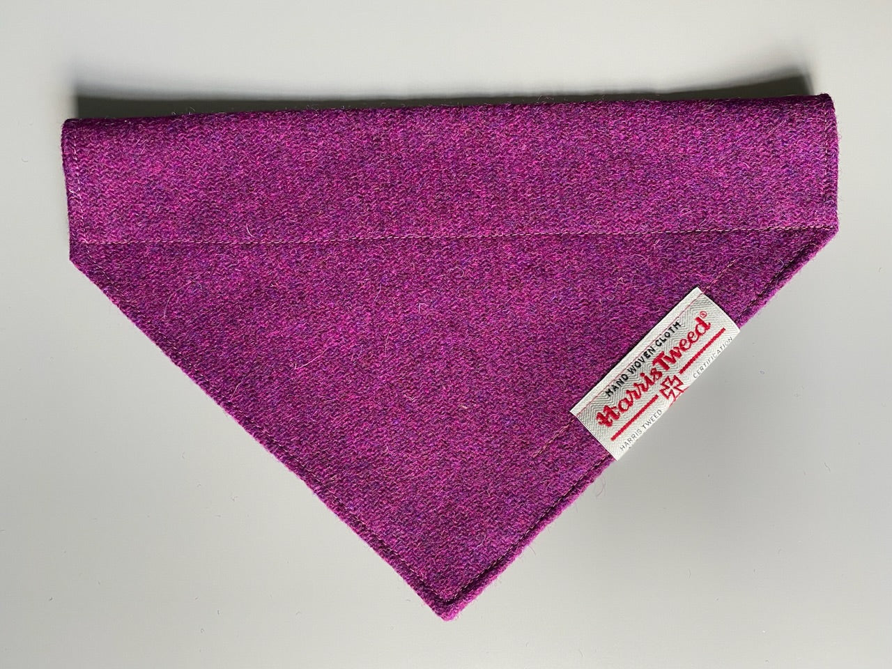 Harris Tweed dog bandana neckerchief in bright pink / purple Sizes S M L XL pet scarf