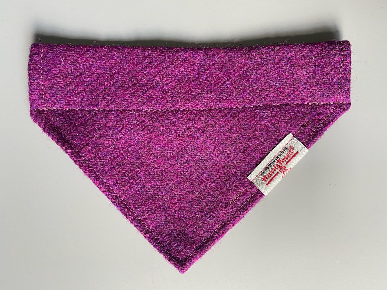 Harris Tweed dog bandana neckerchief in bright pink / purple Sizes S M L XL pet scarf