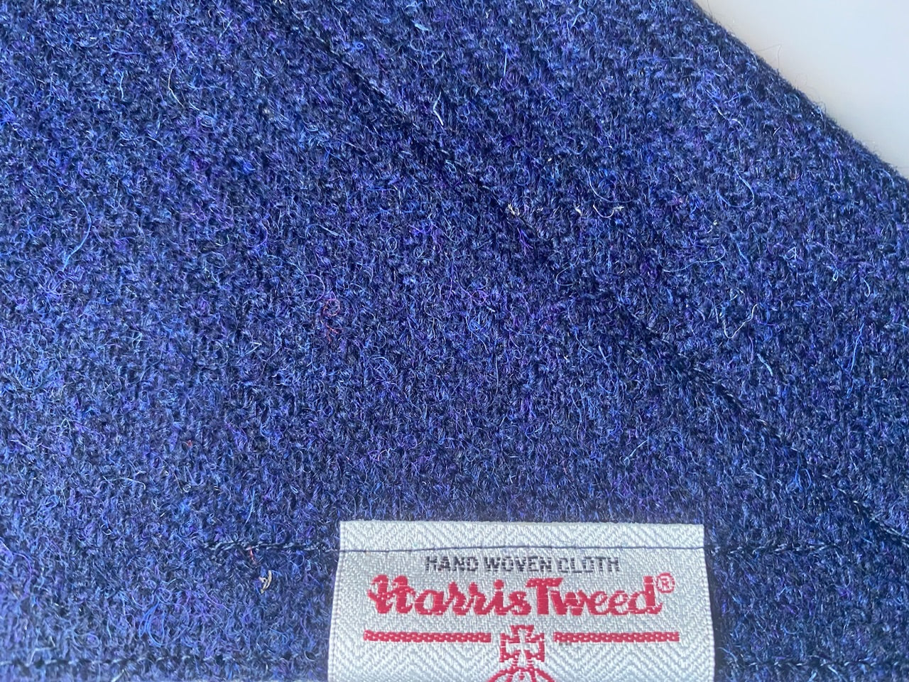 Harris Tweed dog bandana neckerchief navy blue Sizes S M L XL pet scarf