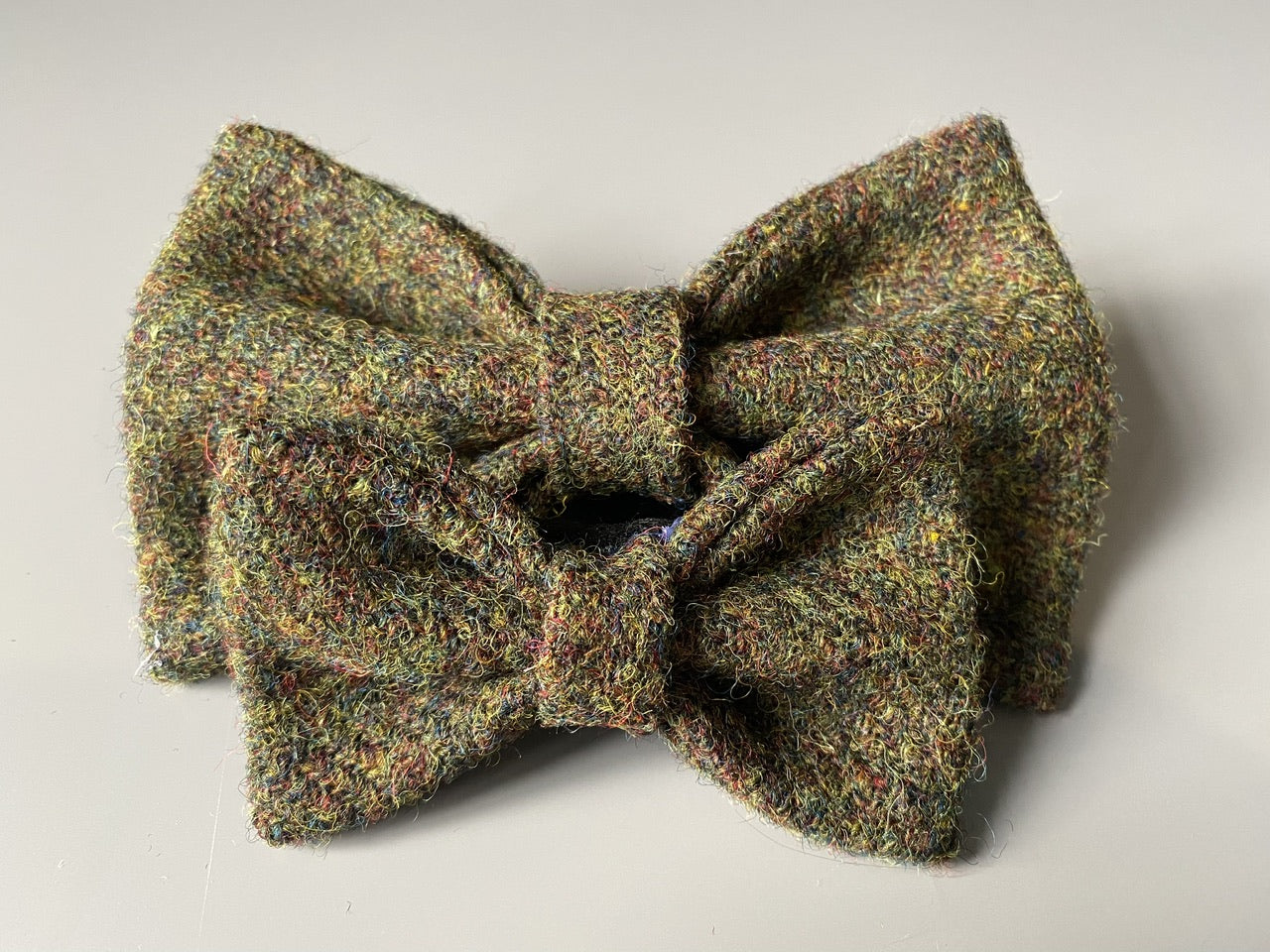 Harris Tweed Dog Collar Dickie Bow Tie Charm Moss Green Marl Pet Neckwear