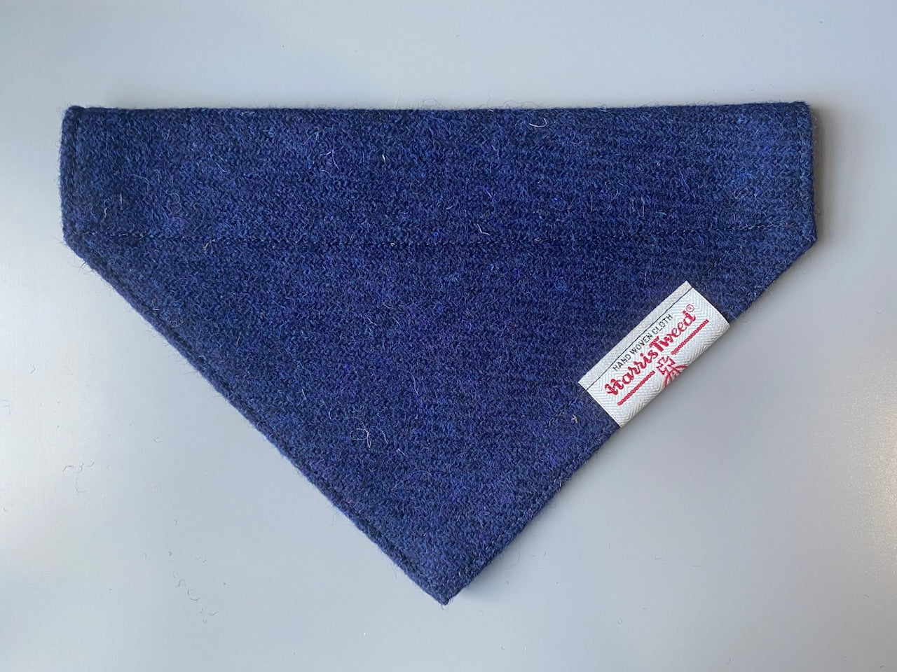 Harris Tweed dog bandana neckerchief navy blue Sizes S M L XL pet scarf