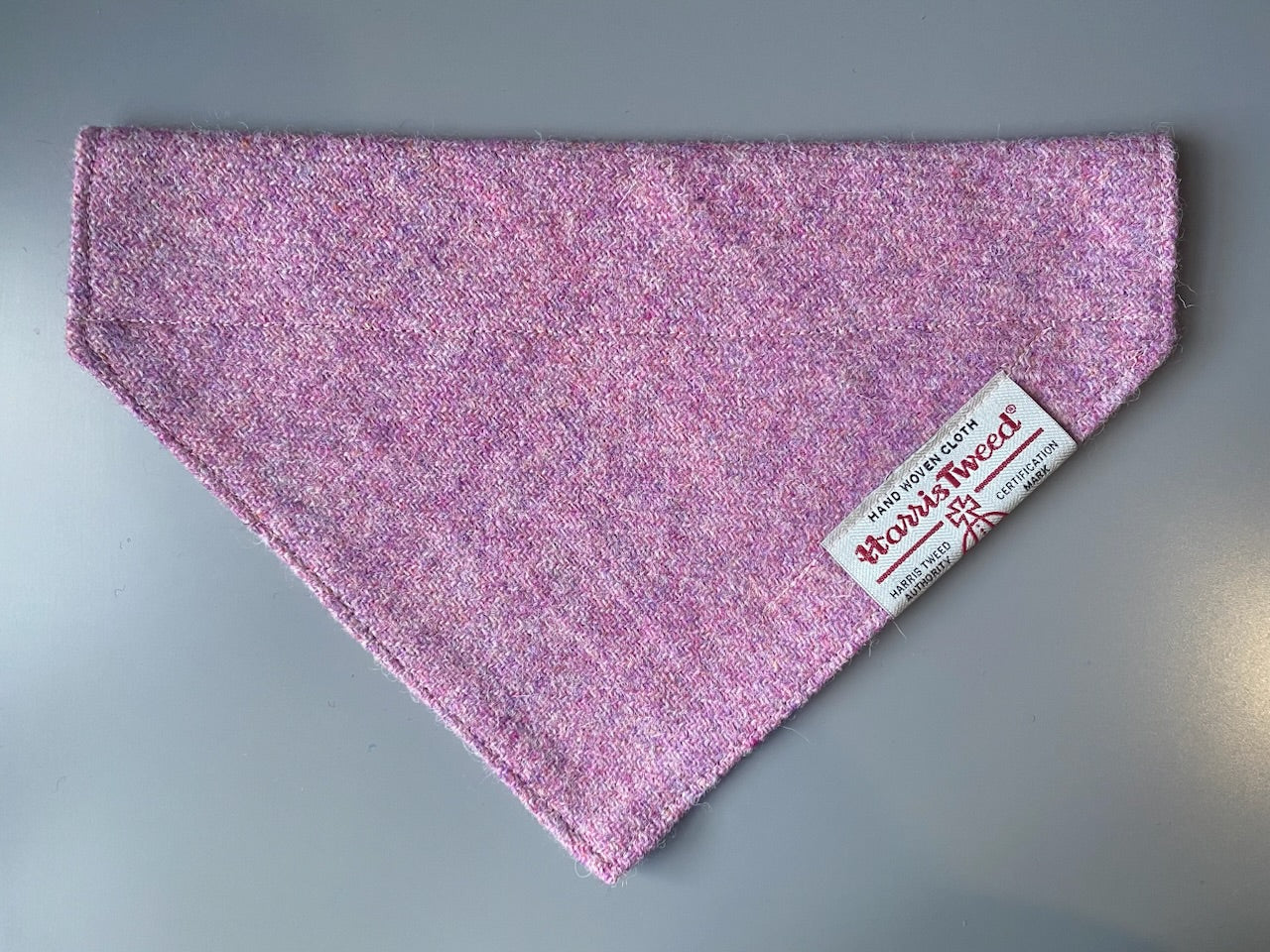 Harris Tweed dog bandana neckerchief baby pink Sizes S M L XL pet scarf