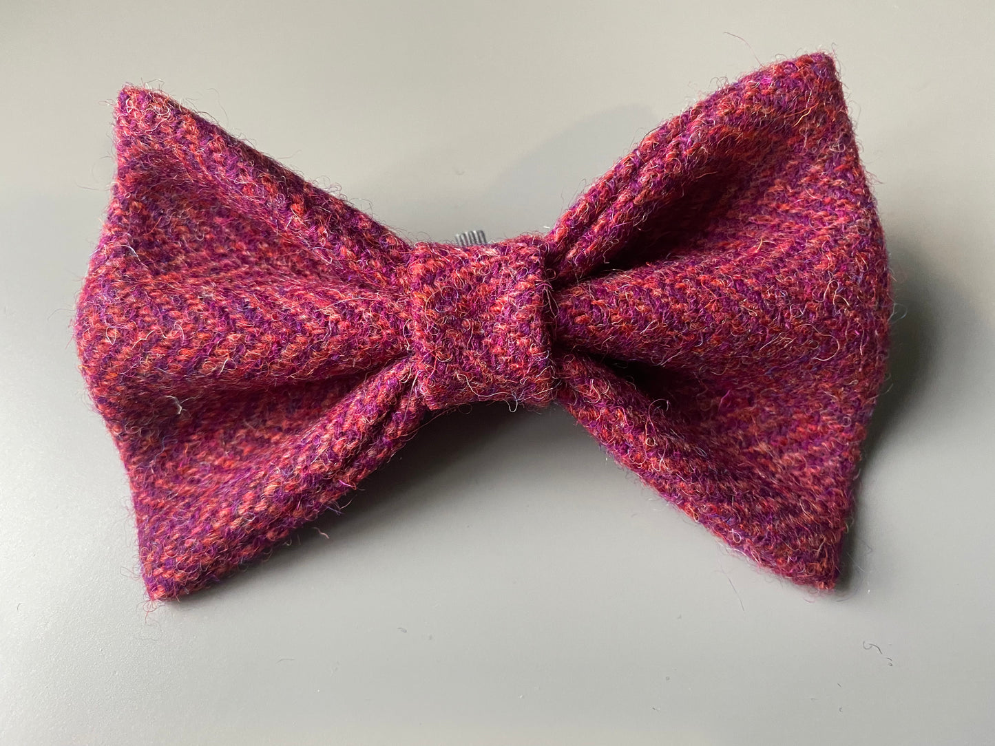 Harris Tweed Bow Dog Collar red herringbone dickie bow tie charm