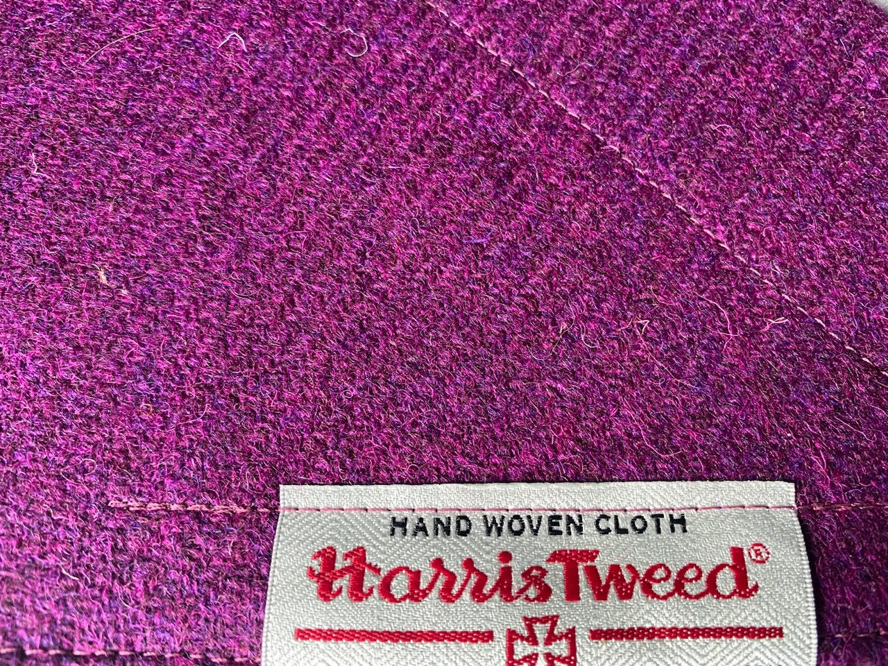 Harris Tweed dog bandana neckerchief in bright pink / purple Sizes S M L XL pet scarf