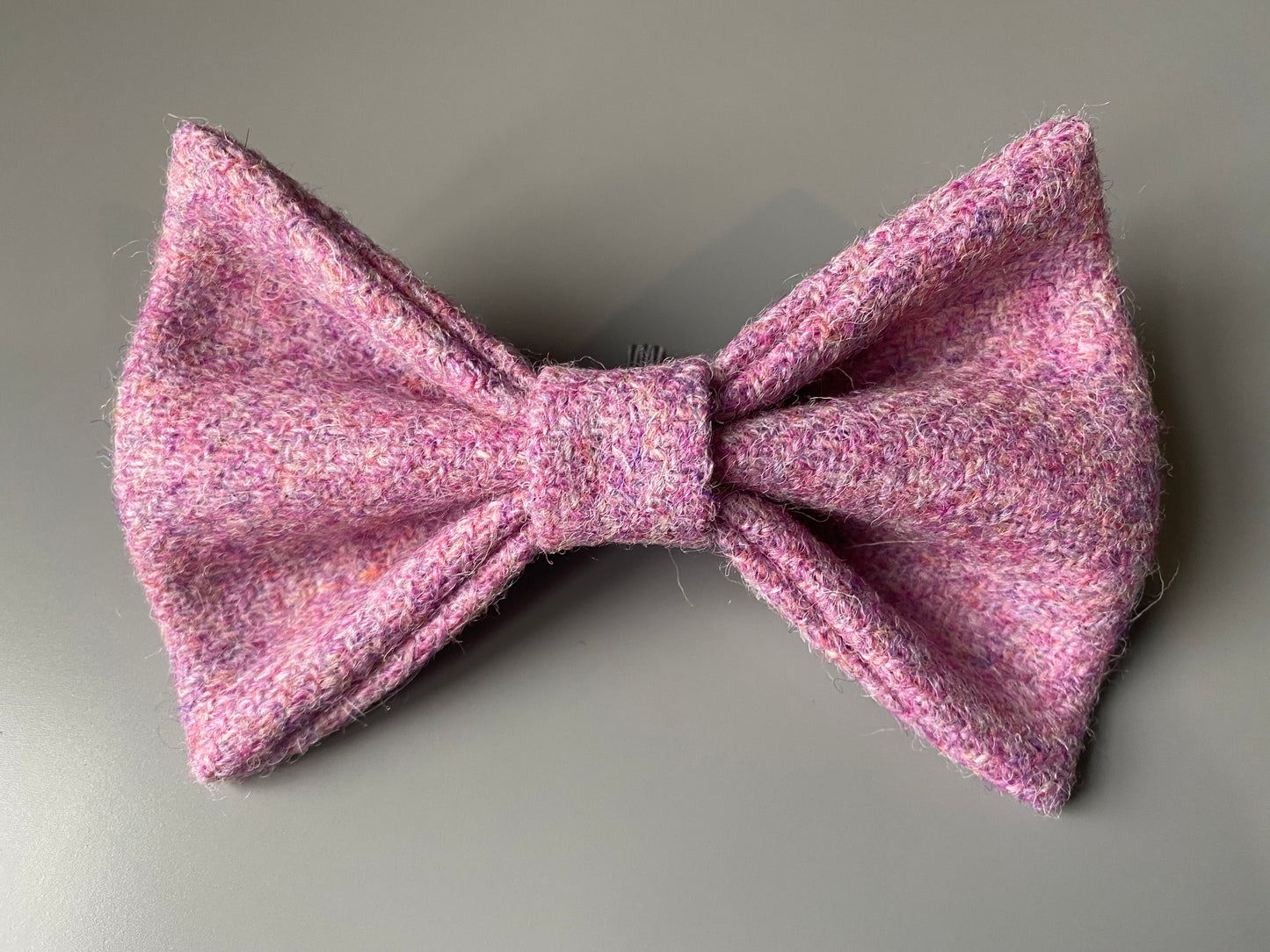 Harris Tweed Bow Dog Collar Baby Pink dickie bow tie charm