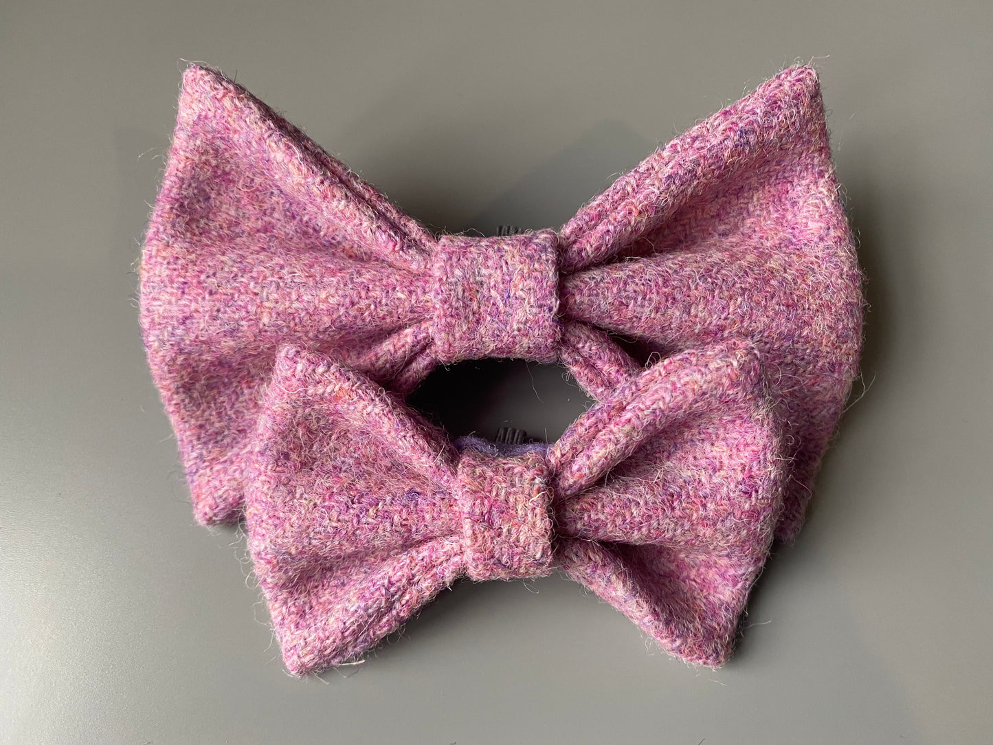 Harris Tweed Bow Dog Collar Baby Pink dickie bow tie charm