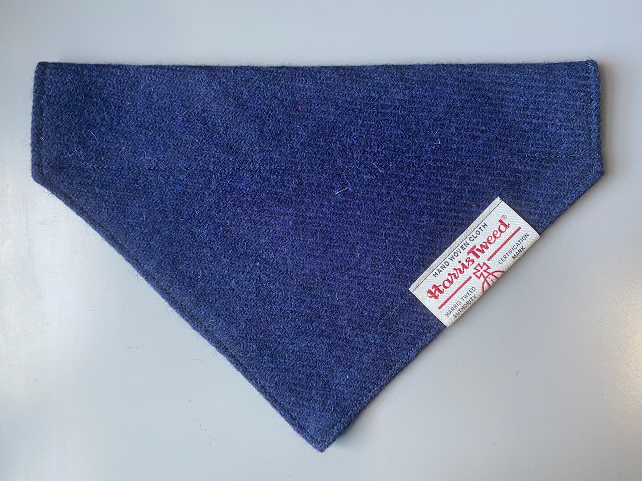 Harris Tweed dog bandana neckerchief navy blue Sizes S M L XL pet scarf